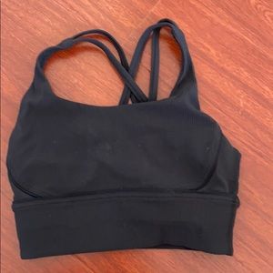 LULULEMON RIBBED BLACK SPORTS BRA